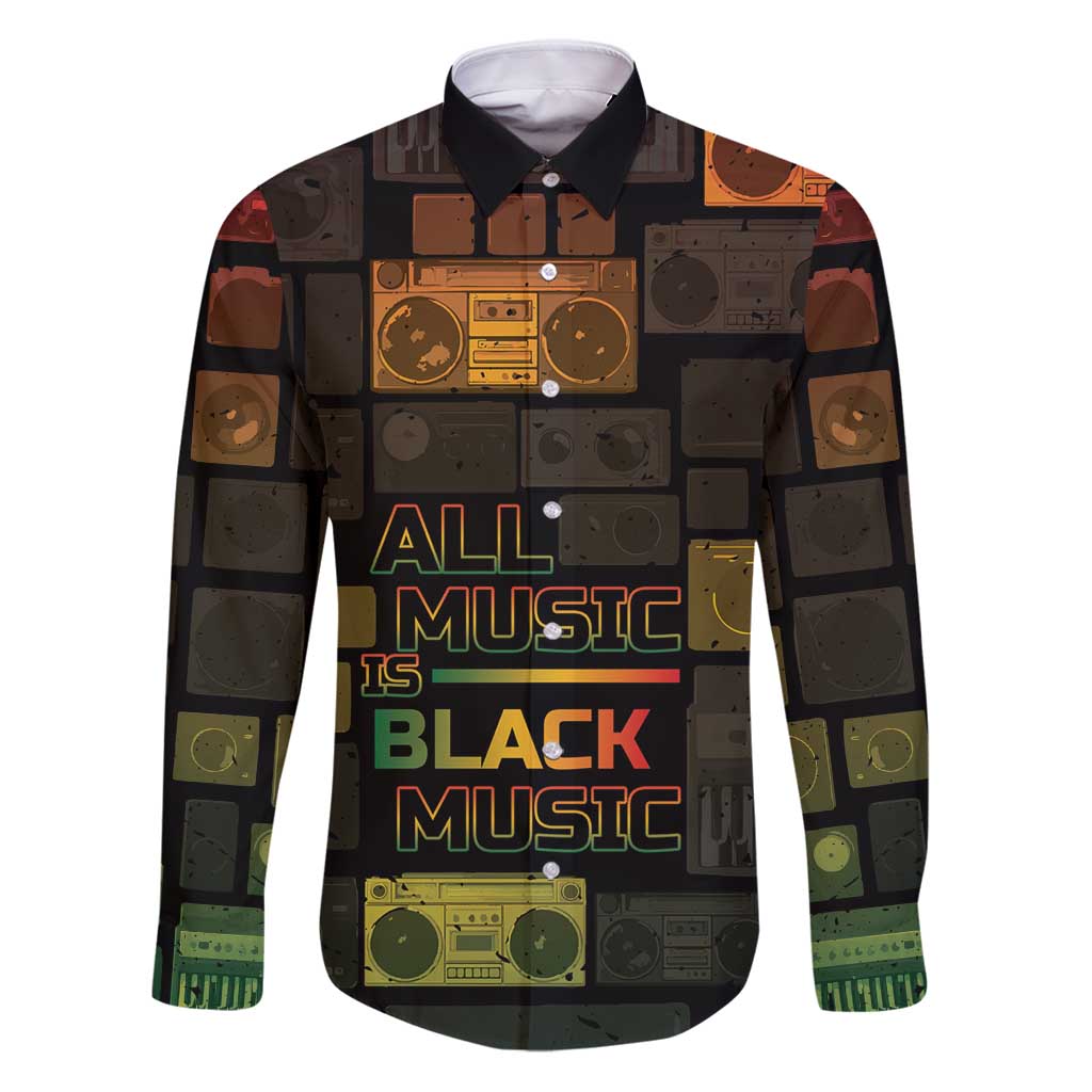 Black Music Month Family Matching Puletasi and Hawaiian Shirt All Music Is Black Music - Wonder Print Shop