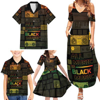 Black Music Month Family Matching Summer Maxi Dress and Hawaiian Shirt All Music Is Black Music - Wonder Print Shop