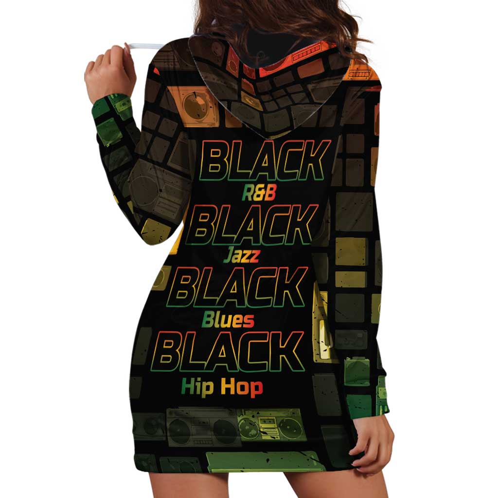 Black Music Month Hoodie Dress All Music Is Black Music - Wonder Print Shop