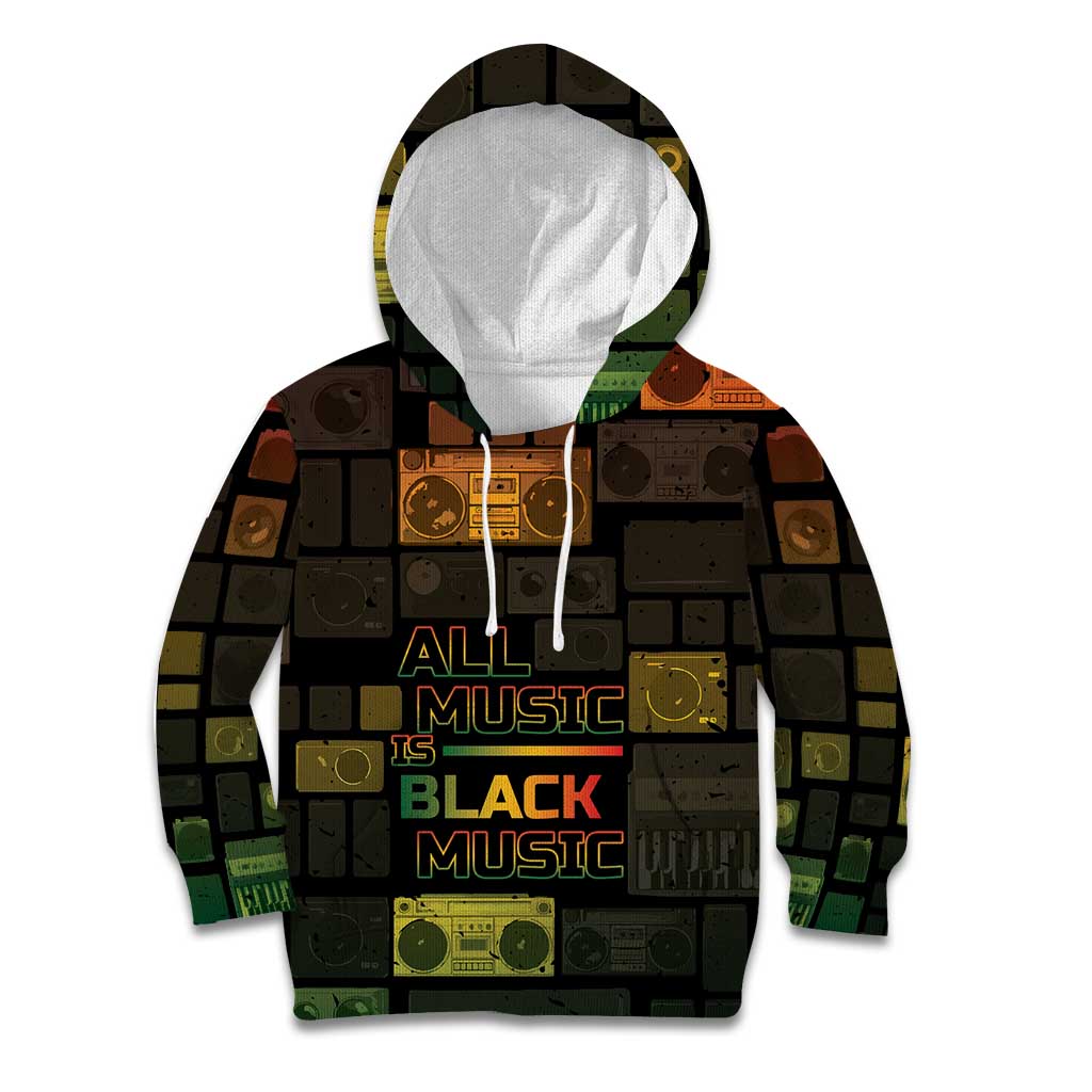 Black Music Month Kid Hoodie All Music Is Black Music - Wonder Print Shop