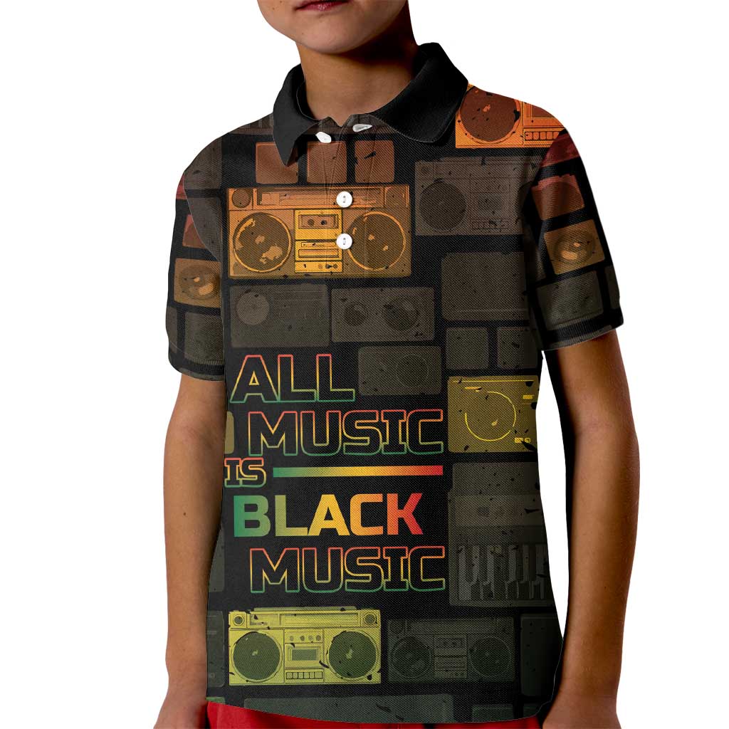 Black Music Month Kid Polo Shirt All Music Is Black Music - Wonder Print Shop