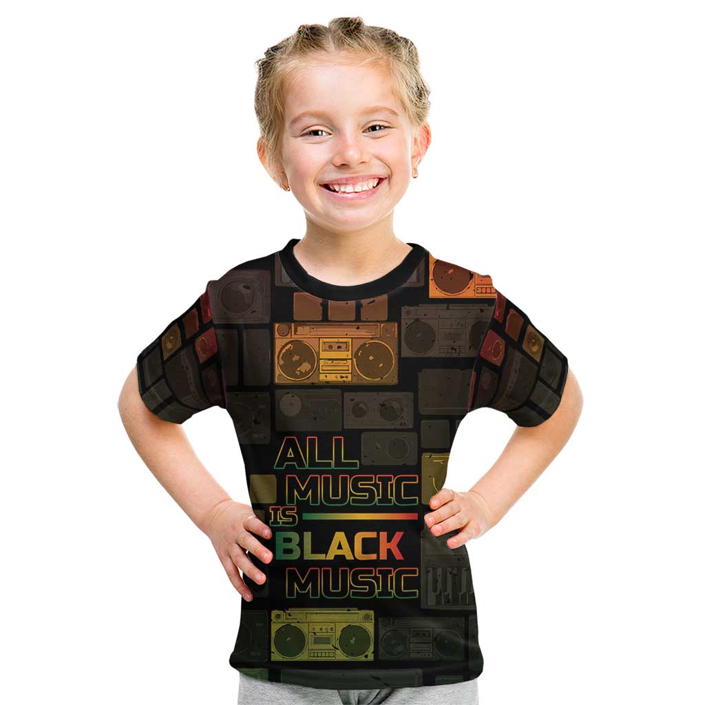 Black Music Month Kid T Shirt All Music Is Black Music - Wonder Print Shop