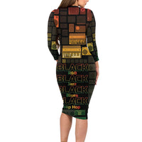 Black Music Month Long Sleeve Bodycon Dress All Music Is Black Music - Wonder Print Shop