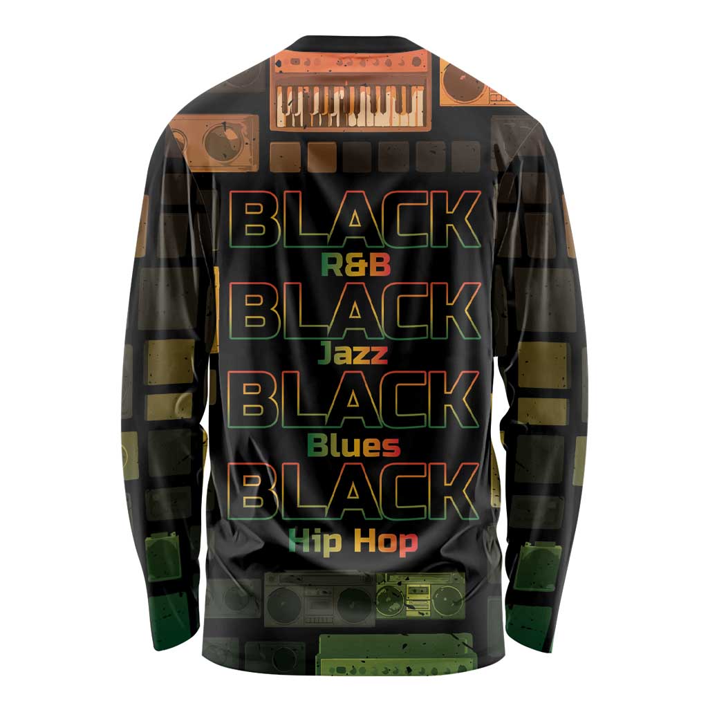 Black Music Month Long Sleeve Shirt All Music Is Black Music - Wonder Print Shop