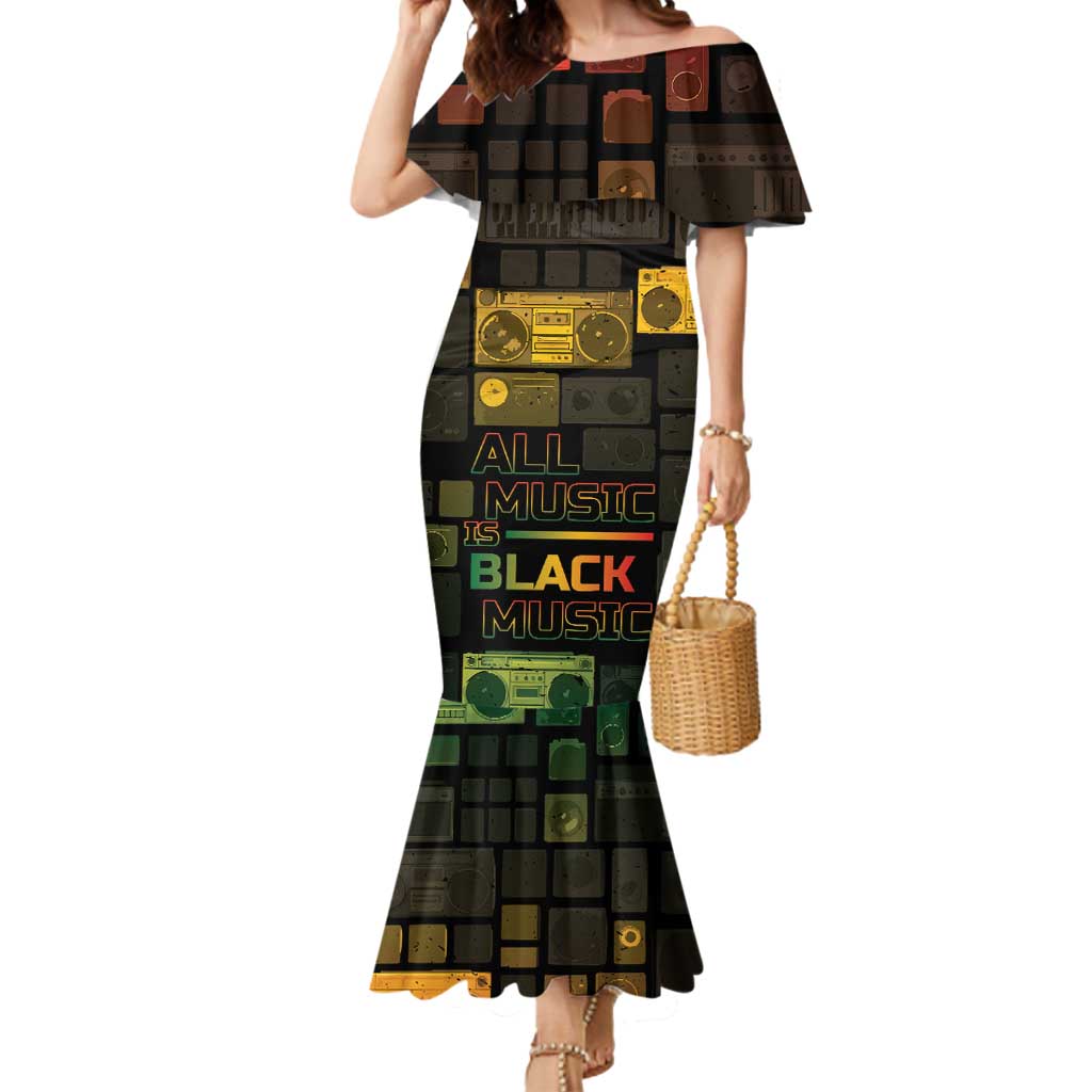 Black Music Month Mermaid Dress All Music Is Black Music - Wonder Print Shop