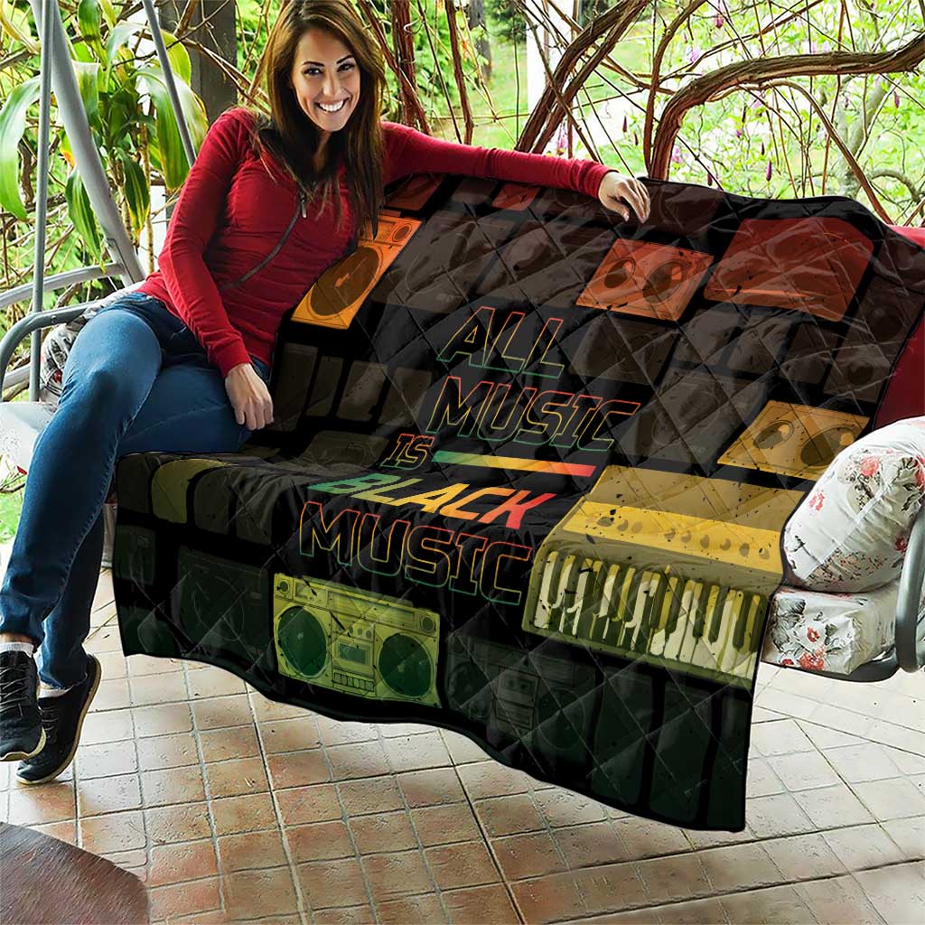 Black Music Month Quilt All Music Is Black Music - Wonder Print Shop