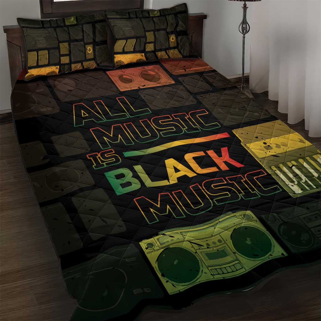 Black Music Month Quilt Bed Set All Music Is Black Music - Wonder Print Shop