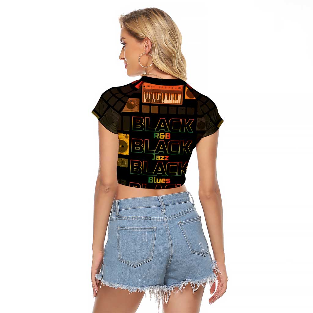 Black Music Month Raglan Cropped T Shirt All Music Is Black Music - Wonder Print Shop
