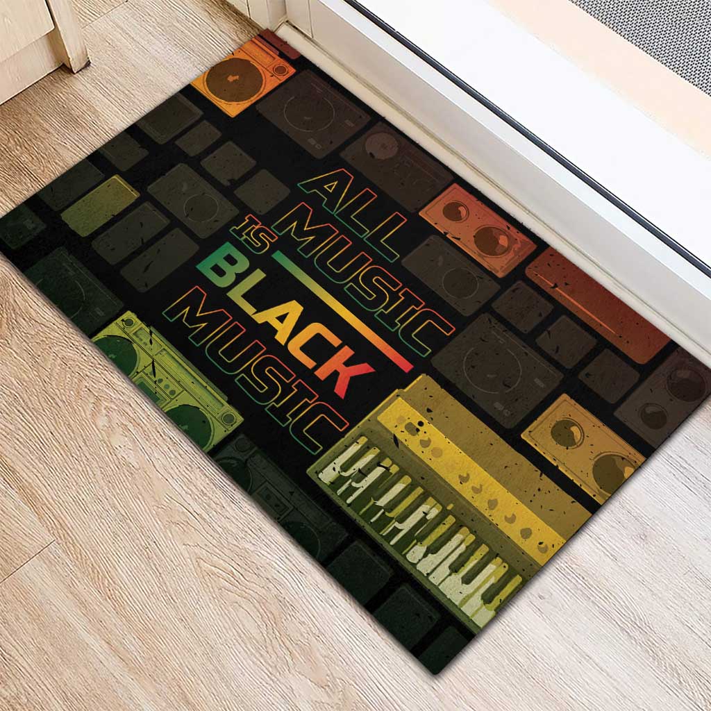 Black Music Month Rubber Doormat All Music Is Black Music - Wonder Print Shop