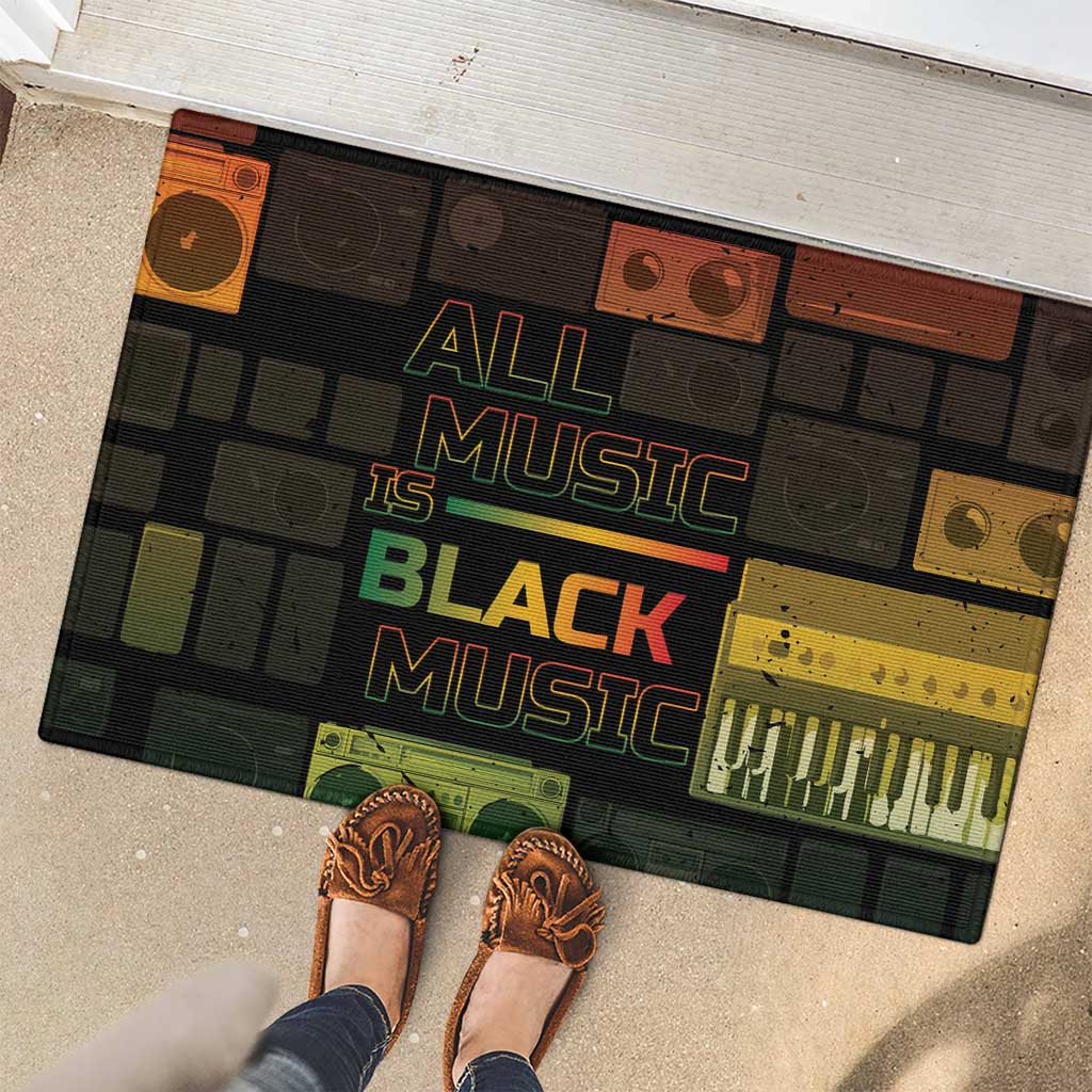 Black Music Month Rubber Doormat All Music Is Black Music - Wonder Print Shop