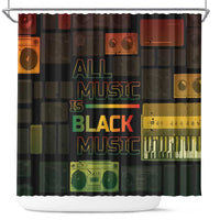 Black Music Month Shower Curtain All Music Is Black Music - Wonder Print Shop