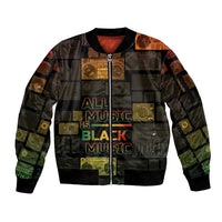 Black Music Month Sleeve Zip Bomber Jacket All Music Is Black Music - Wonder Print Shop