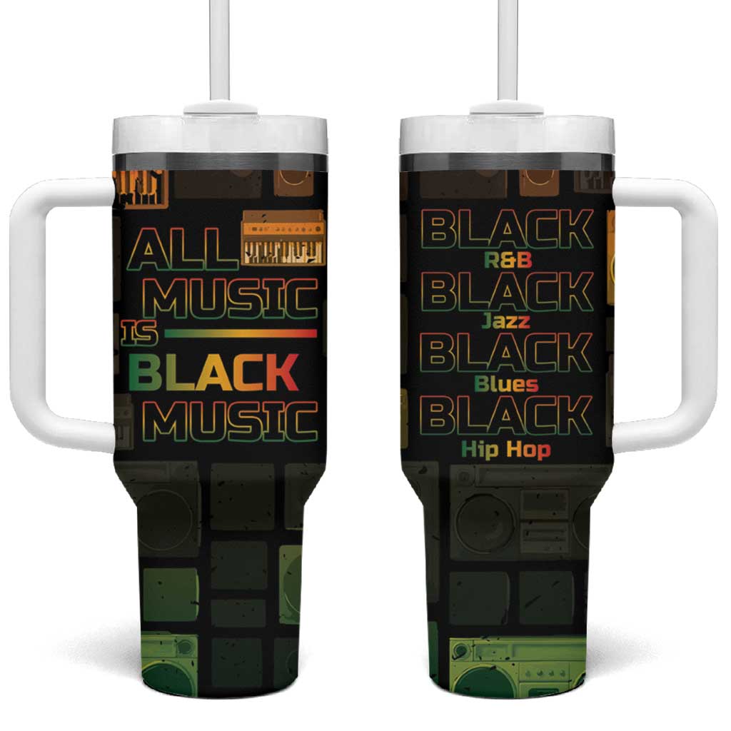 Black Music Month Tumbler With Handle All Music Is Black Music - Wonder Print Shop