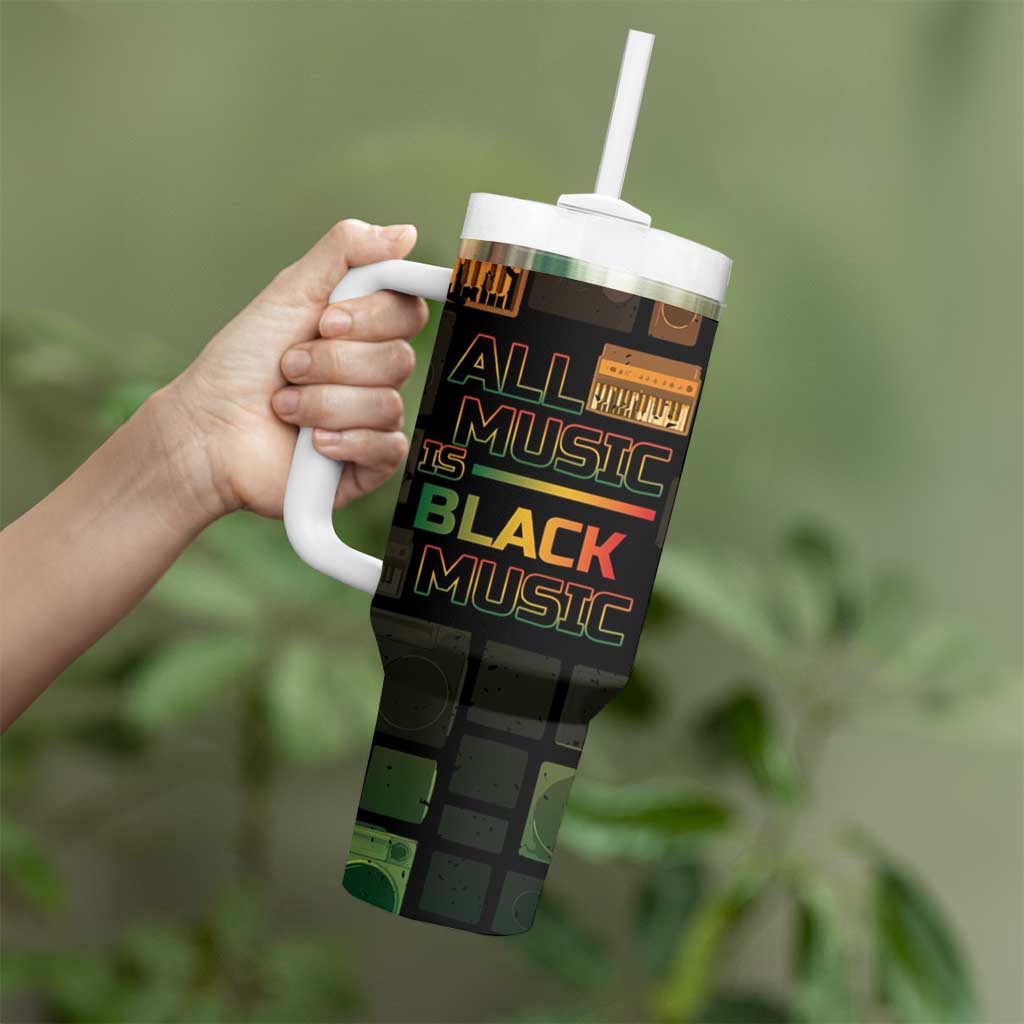 Black Music Month Tumbler With Handle All Music Is Black Music - Wonder Print Shop