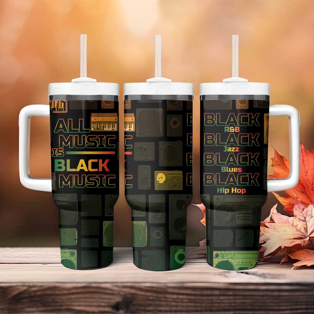 Black Music Month Tumbler With Handle All Music Is Black Music - Wonder Print Shop