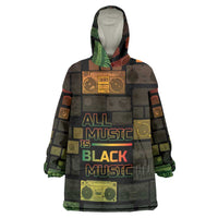 Black Music Month Wearable Blanket Hoodie All Music Is Black Music - Wonder Print Shop