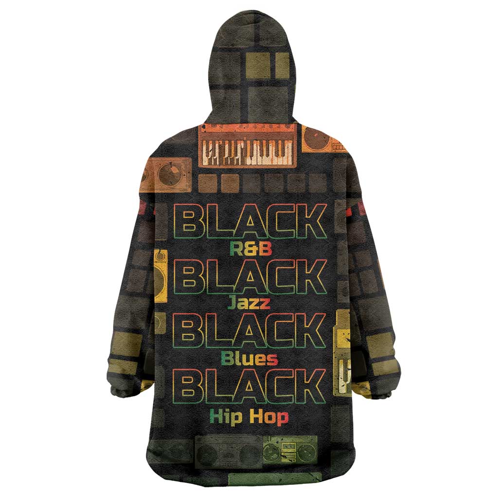 Black Music Month Wearable Blanket Hoodie All Music Is Black Music - Wonder Print Shop