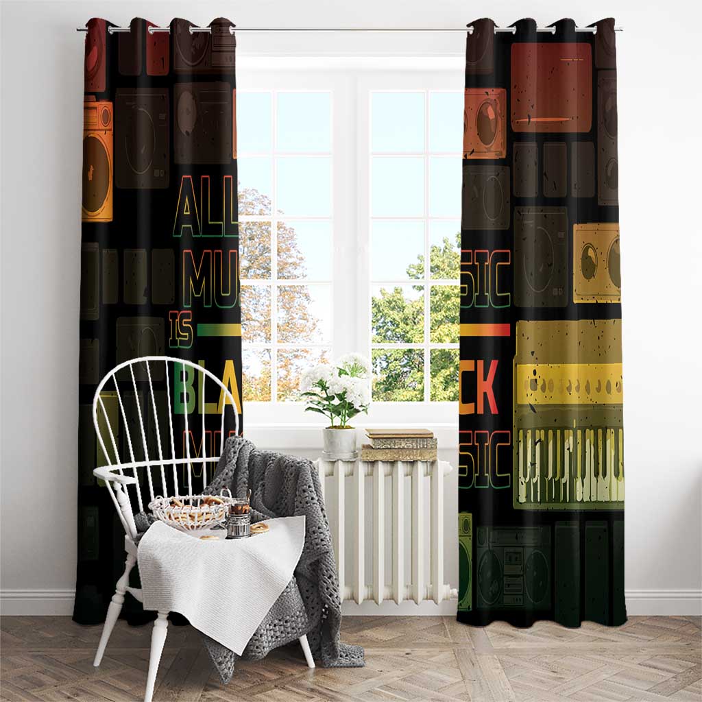 Black Music Month Window Curtain All Music Is Black Music - Wonder Print Shop