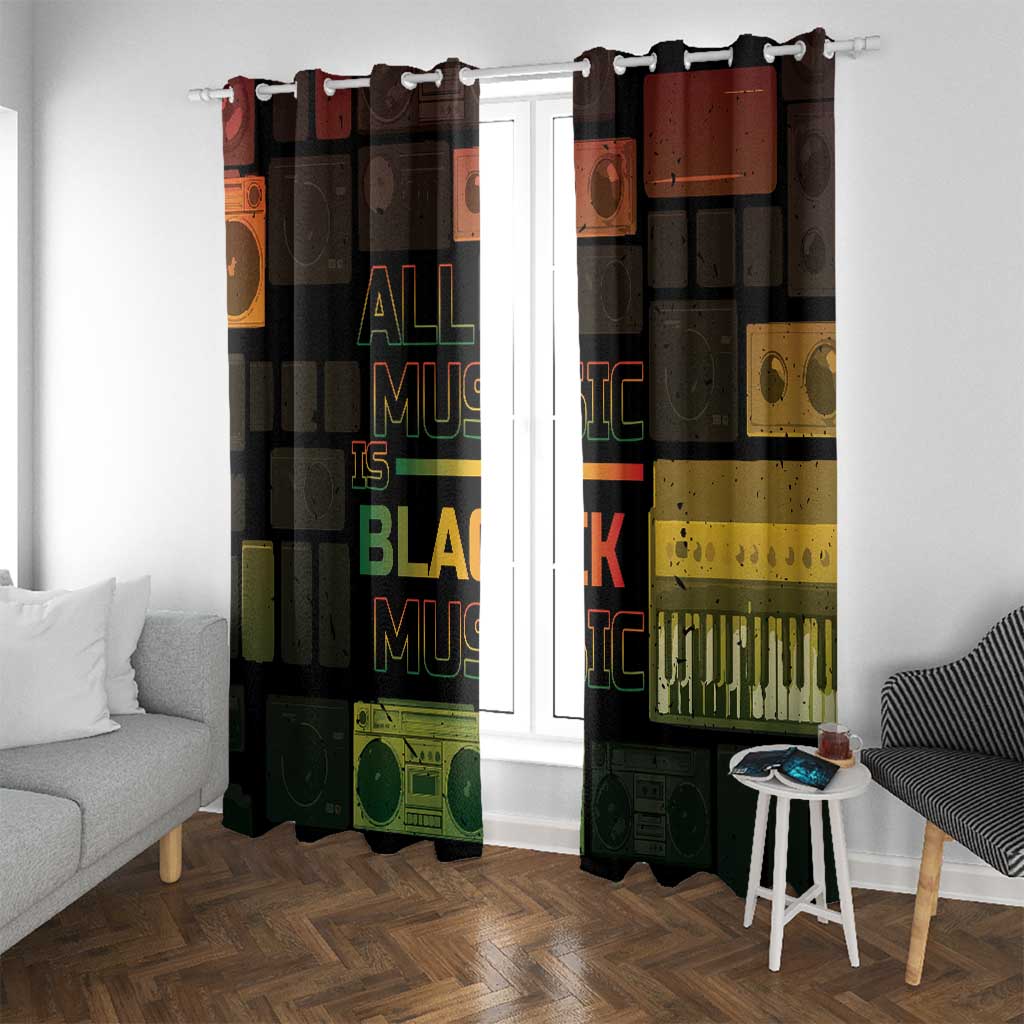 Black Music Month Window Curtain All Music Is Black Music - Wonder Print Shop