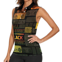 Black Music Month Women Sleeveless Polo Shirt All Music Is Black Music - Wonder Print Shop