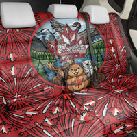 Happy Canada Day Back Car Seat Cover Cute Wildlife Animals Maple Leaf