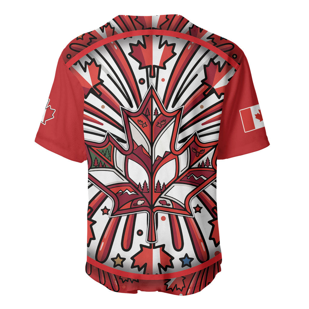Happy Canada Day Baseball Jersey Cute Wildlife Animals Maple Leaf