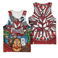 Happy Canada Day Basketball Jersey Cute Wildlife Animals Maple Leaf