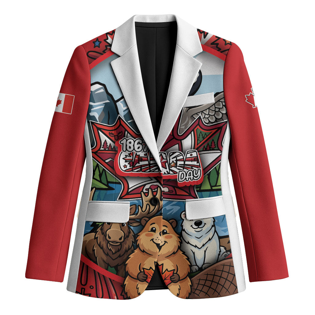 Happy Canada Day Blazer Cute Wildlife Animals Maple Leaf