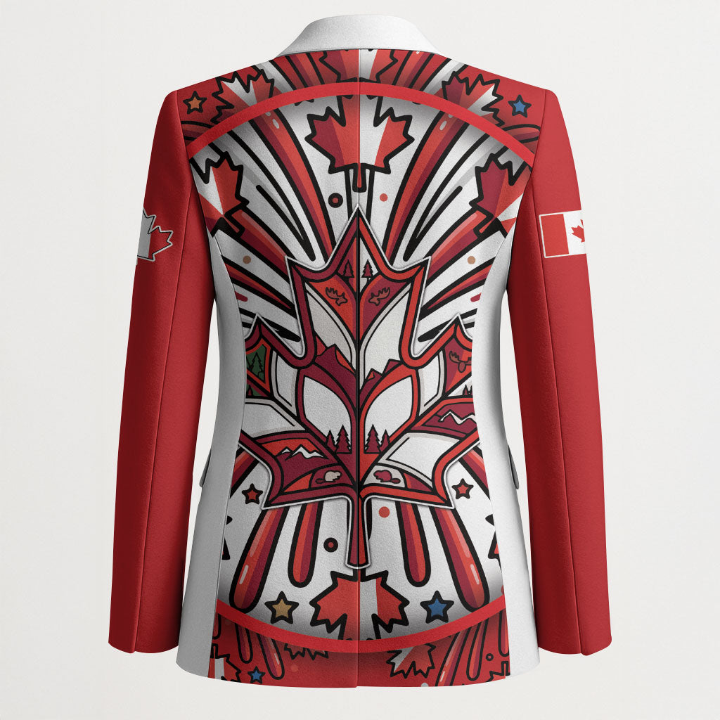 Happy Canada Day Blazer Cute Wildlife Animals Maple Leaf