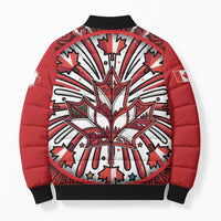 Happy Canada Day Bomber Puffer Jacket Cute Wildlife Animals Maple Leaf