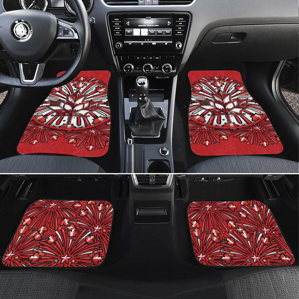 Happy Canada Day Car Mats Cute Wildlife Animals Maple Leaf