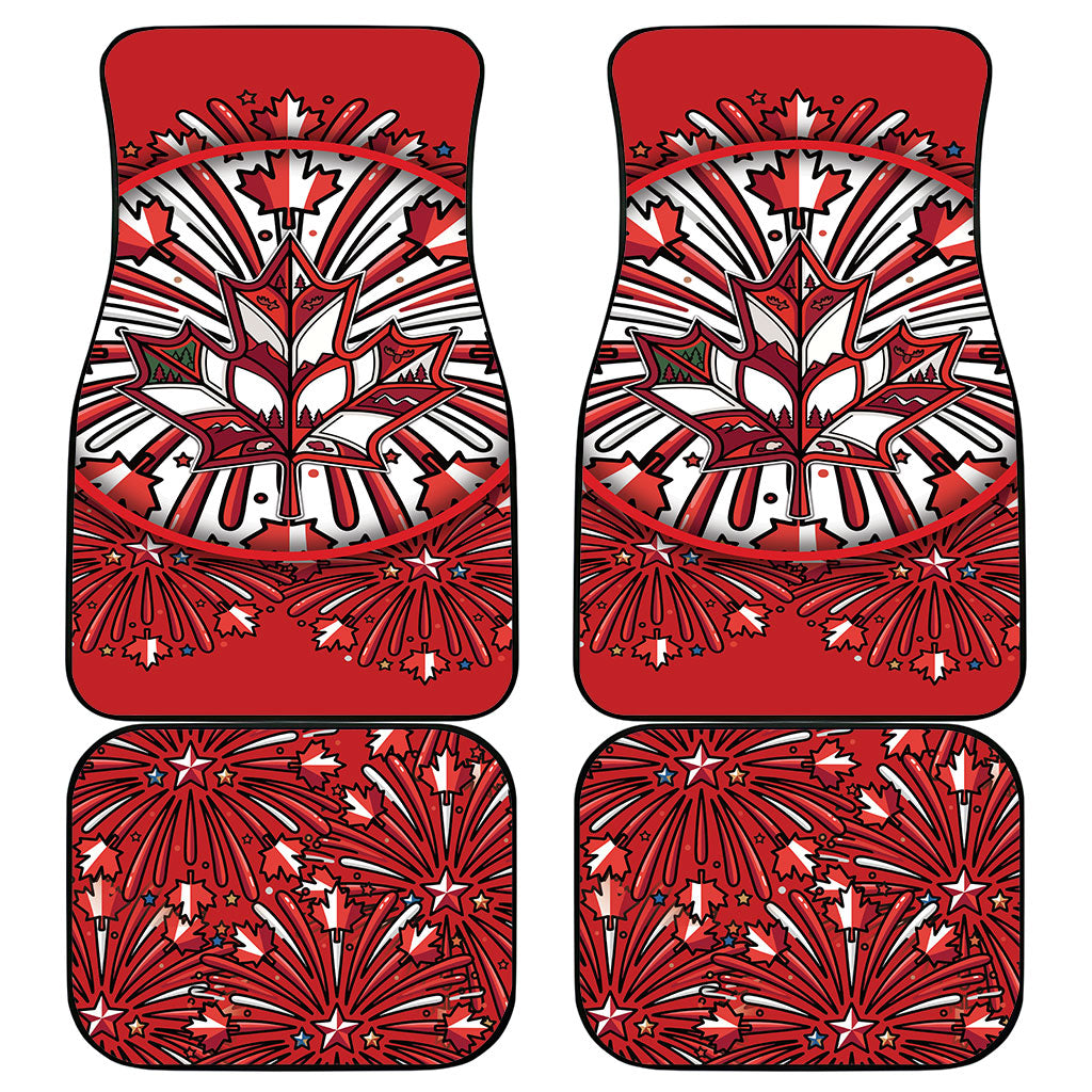 Happy Canada Day Car Mats Cute Wildlife Animals Maple Leaf