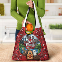 Happy Canada Day Grocery Bag Cute Wildlife Animals Maple Leaf