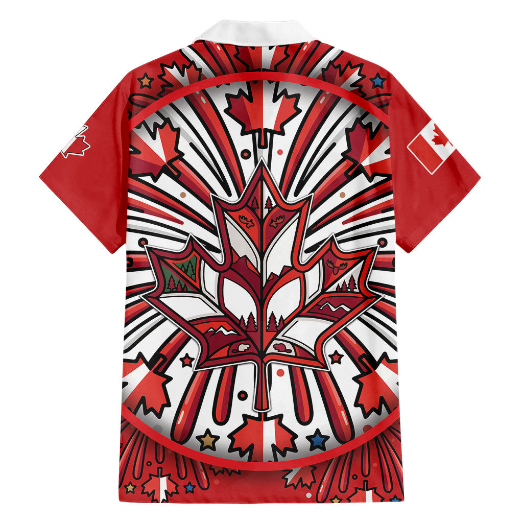Happy Canada Day Hawaiian Shirt Cute Wildlife Animals Maple Leaf