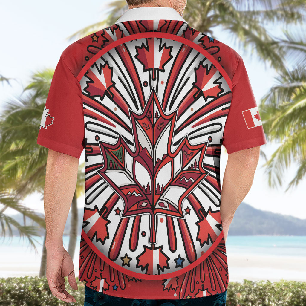 Happy Canada Day Hawaiian Shirt Cute Wildlife Animals Maple Leaf