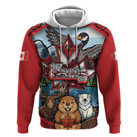 Happy Canada Day Hoodie Cute Wildlife Animals Maple Leaf