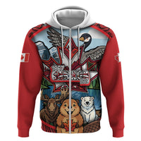Happy Canada Day Hoodie Cute Wildlife Animals Maple Leaf