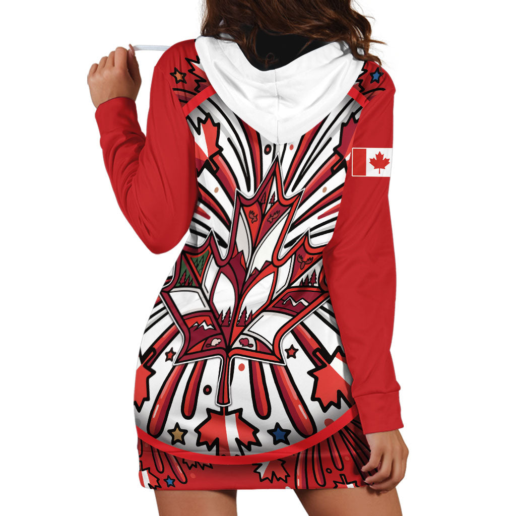 Happy Canada Day Hoodie Dress Cute Wildlife Animals Maple Leaf