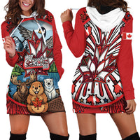 Happy Canada Day Hoodie Dress Cute Wildlife Animals Maple Leaf