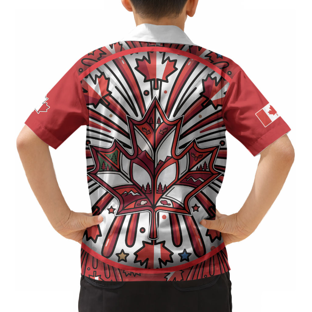 Happy Canada Day Kid Hawaiian Shirt Cute Wildlife Animals Maple Leaf DT05