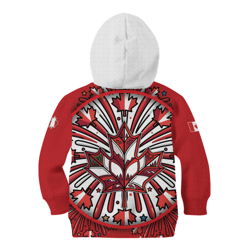 Happy Canada Day Kid Hoodie Cute Wildlife Animals Maple Leaf