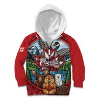 Happy Canada Day Kid Hoodie Cute Wildlife Animals Maple Leaf