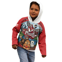 Happy Canada Day Kid Hoodie Cute Wildlife Animals Maple Leaf