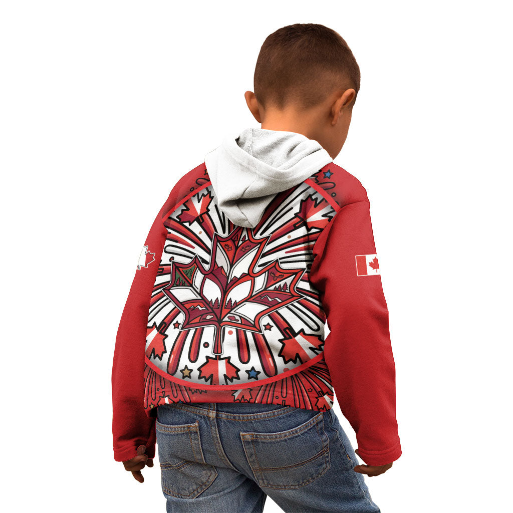 Happy Canada Day Kid Hoodie Cute Wildlife Animals Maple Leaf