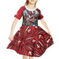 Happy Canada Day Kid Short Sleeve Dress Cute Wildlife Animals Maple Leaf