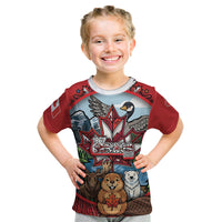Happy Canada Day Kid T Shirt Cute Wildlife Animals Maple Leaf