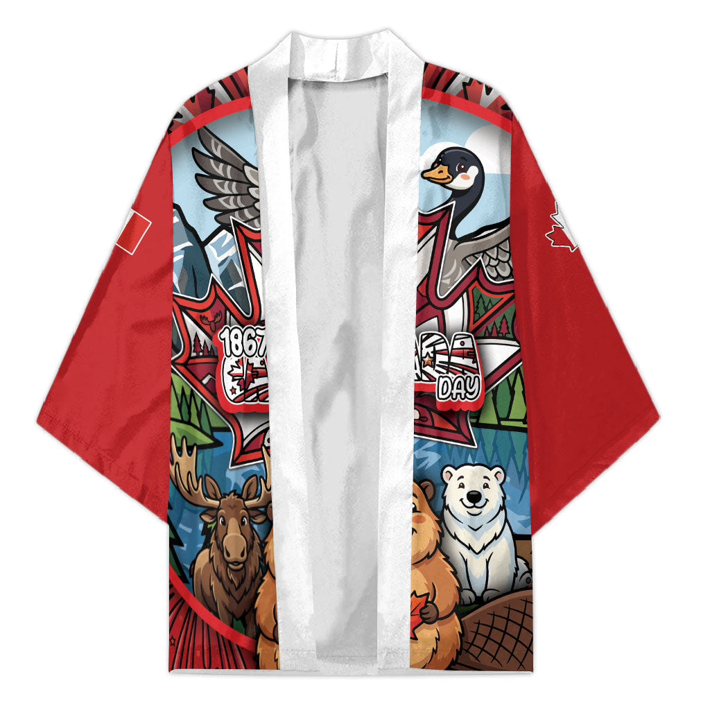 Happy Canada Day Kimono Cute Wildlife Animals Maple Leaf