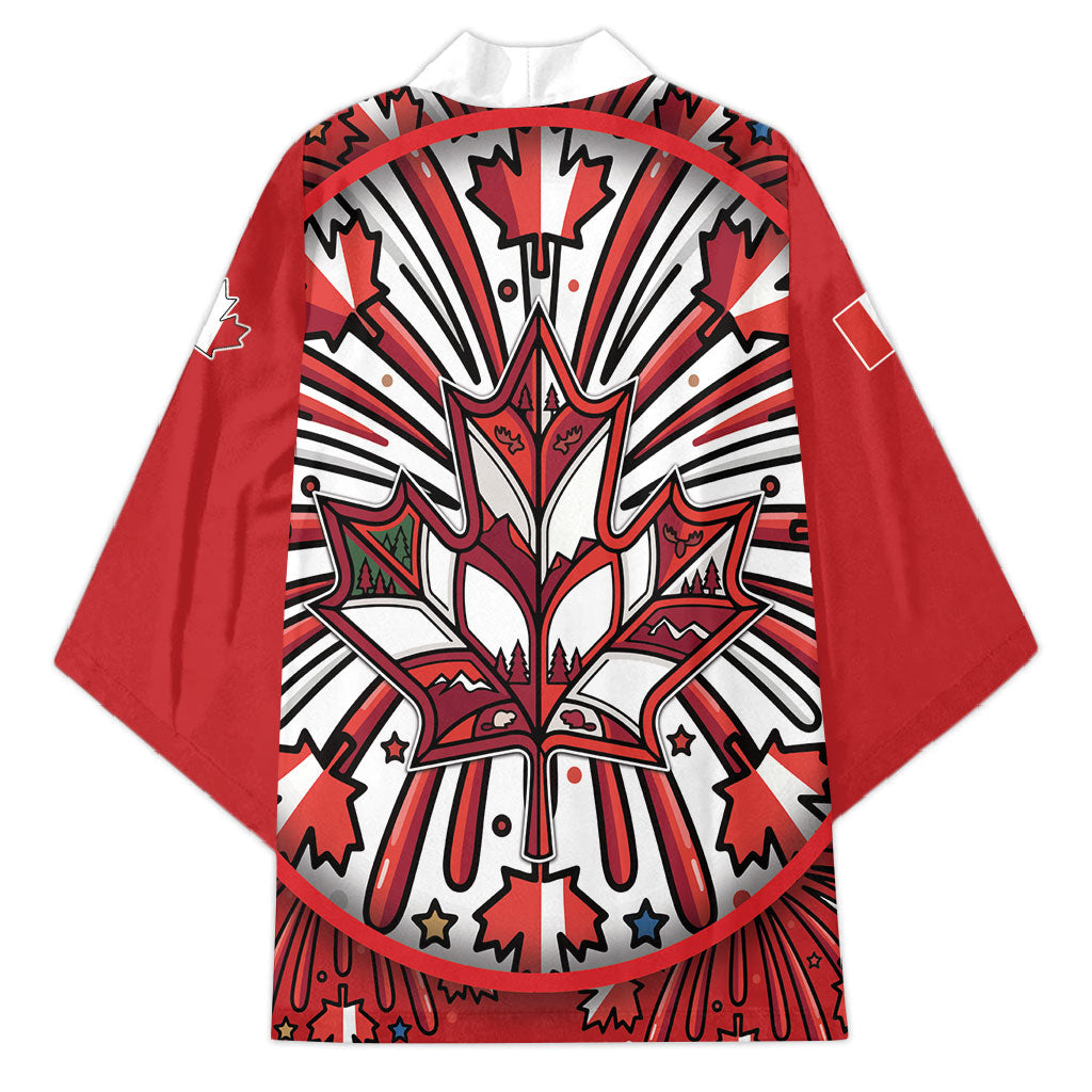 Happy Canada Day Kimono Cute Wildlife Animals Maple Leaf