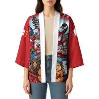 Happy Canada Day Kimono Cute Wildlife Animals Maple Leaf