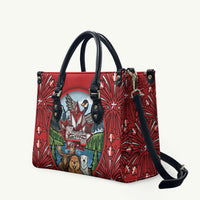 Happy Canada Day Leather Bag Cute Wildlife Animals Maple Leaf